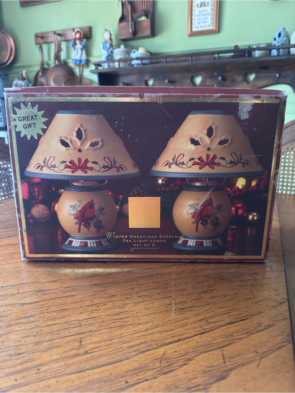 Lenox Winter Greetings Everyday Tea Light Lamps – Set of 2